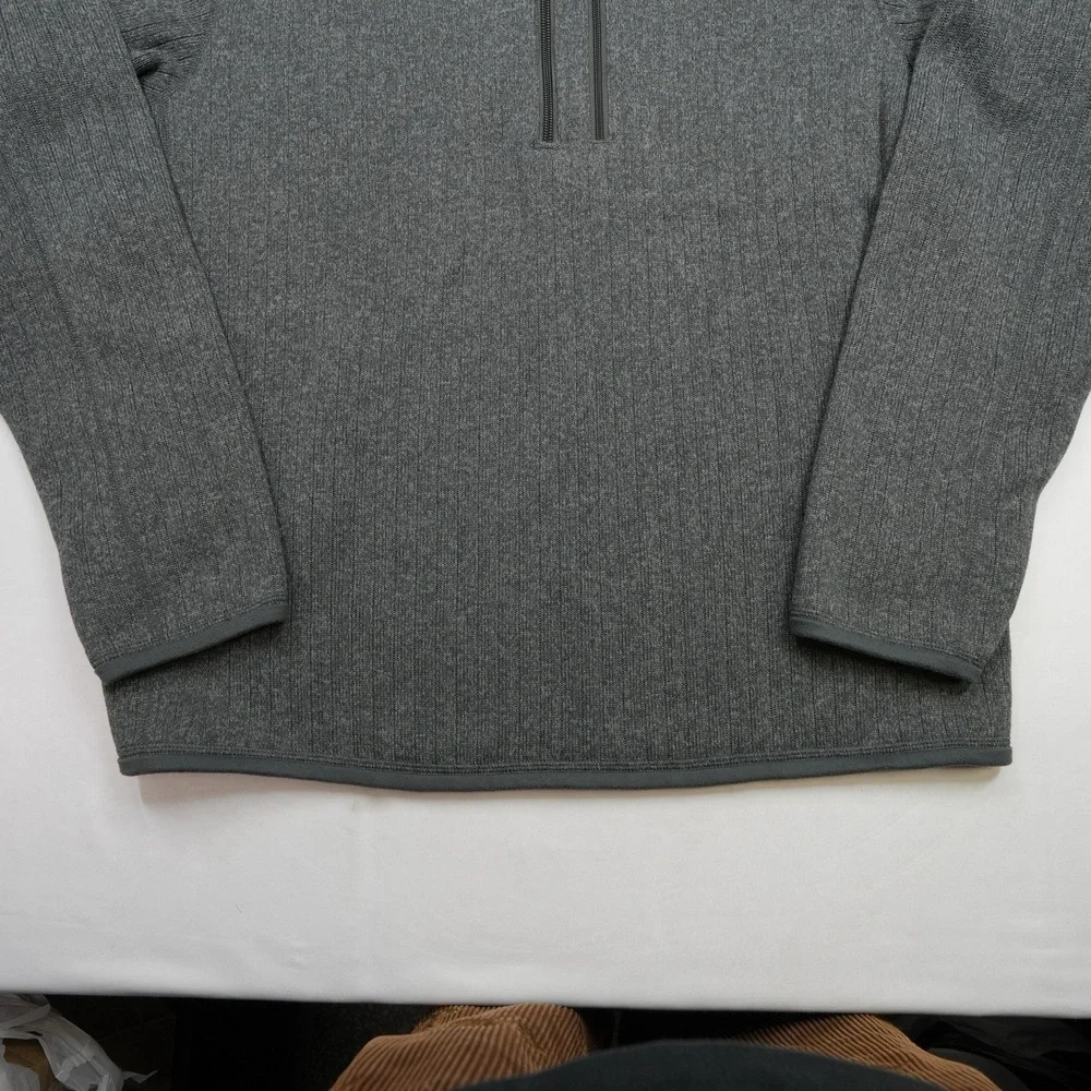 Patagonia Better Sweater rib knit 1/4 zip Gray Fleece Mens Sz Large Embroidered‎